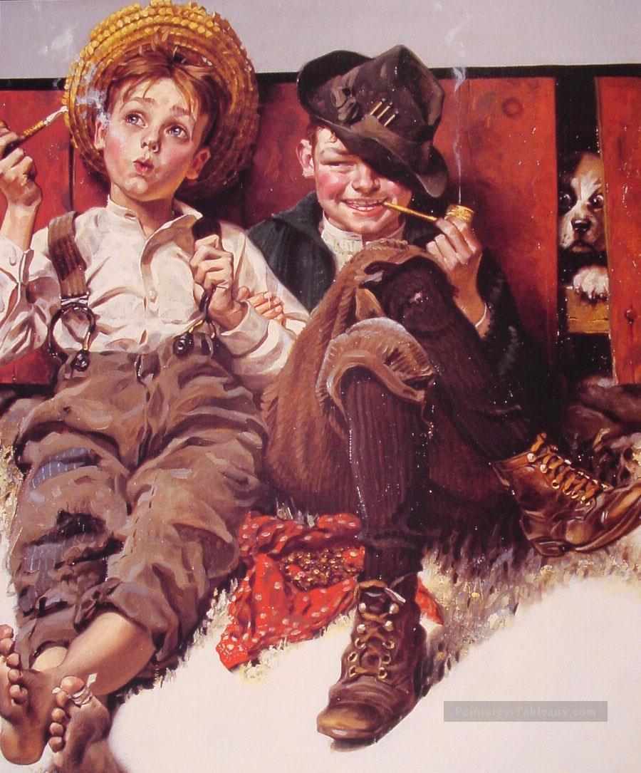but wait till next week 1920 Norman Rockwell Oil Paintings